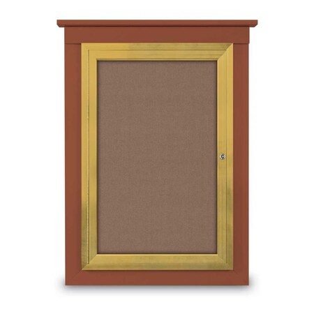 United Visual Products Single Door Enclosed Letterboard, 43"x33 UV1304TB-WHITE-BLUE